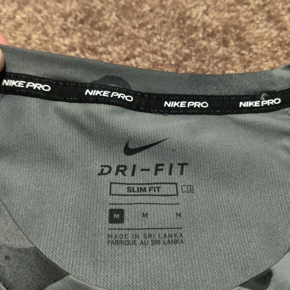 Nike Pro Shirt Mens Size M Gray Camo Dri-Fit Performance Training Tee - Picture 2 of 7